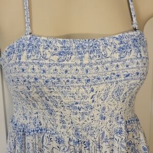 Billabong Blue and Cream Romper Jumpsuit W/removable Syraps Size M